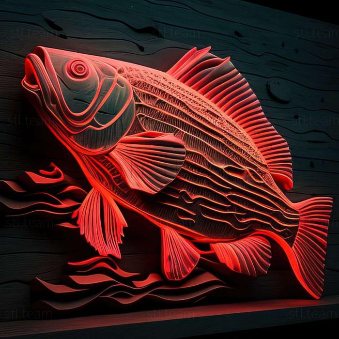 3D model False red neon fish (STL)